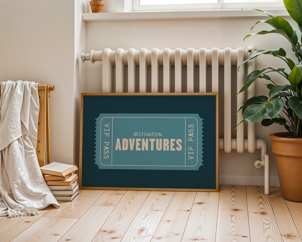 Adventures | Retro Ticket Print