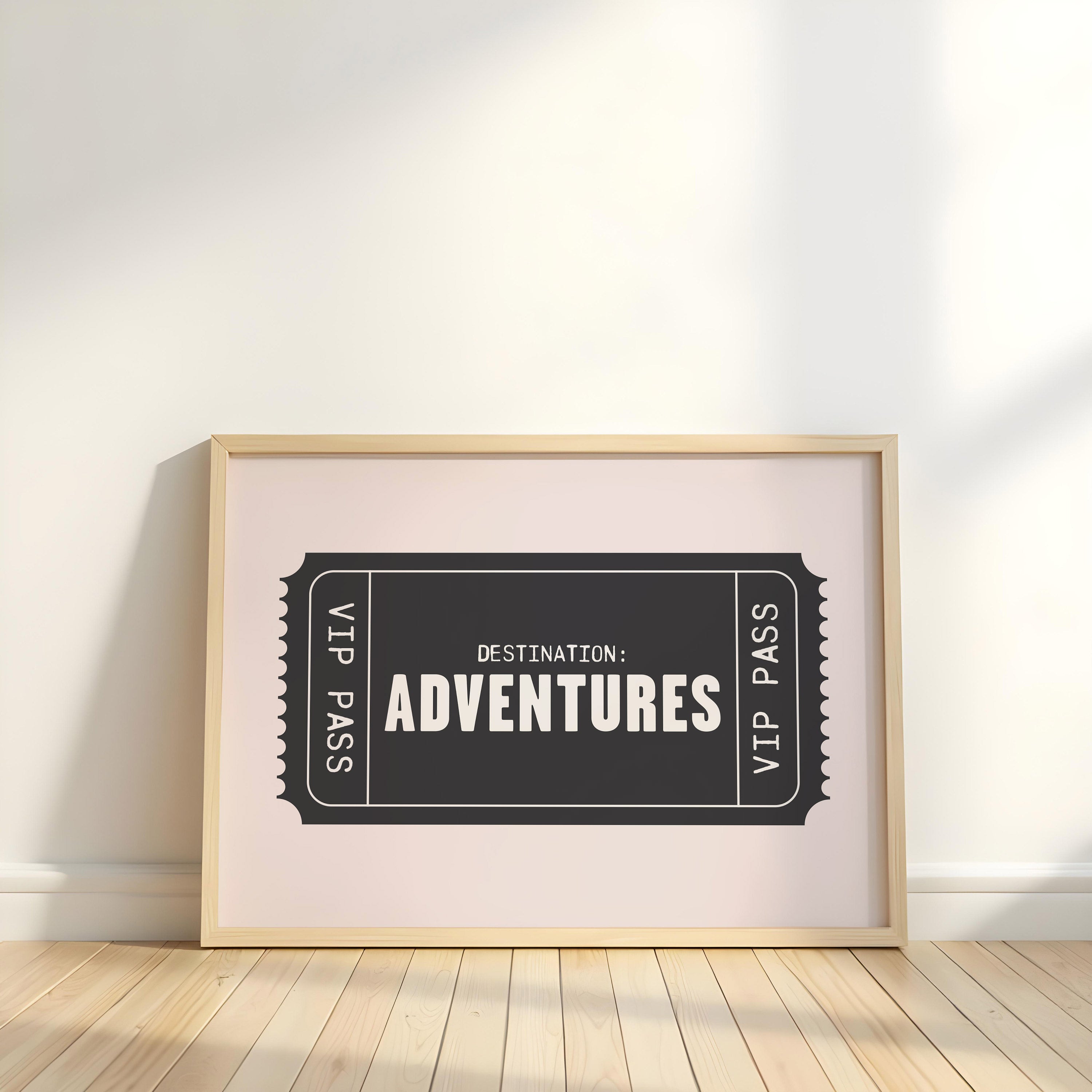 Adventures | Retro Ticket Print