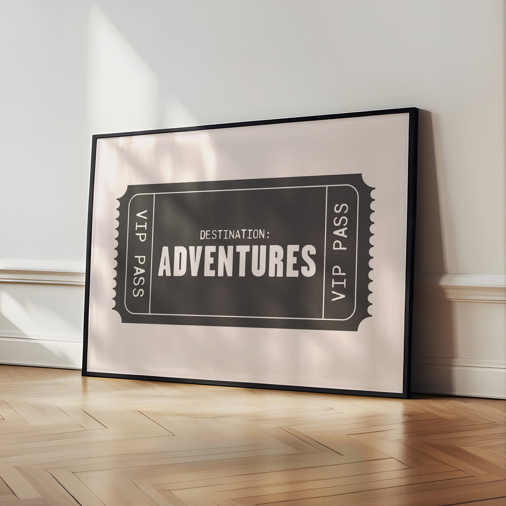Adventures | Retro Ticket Print