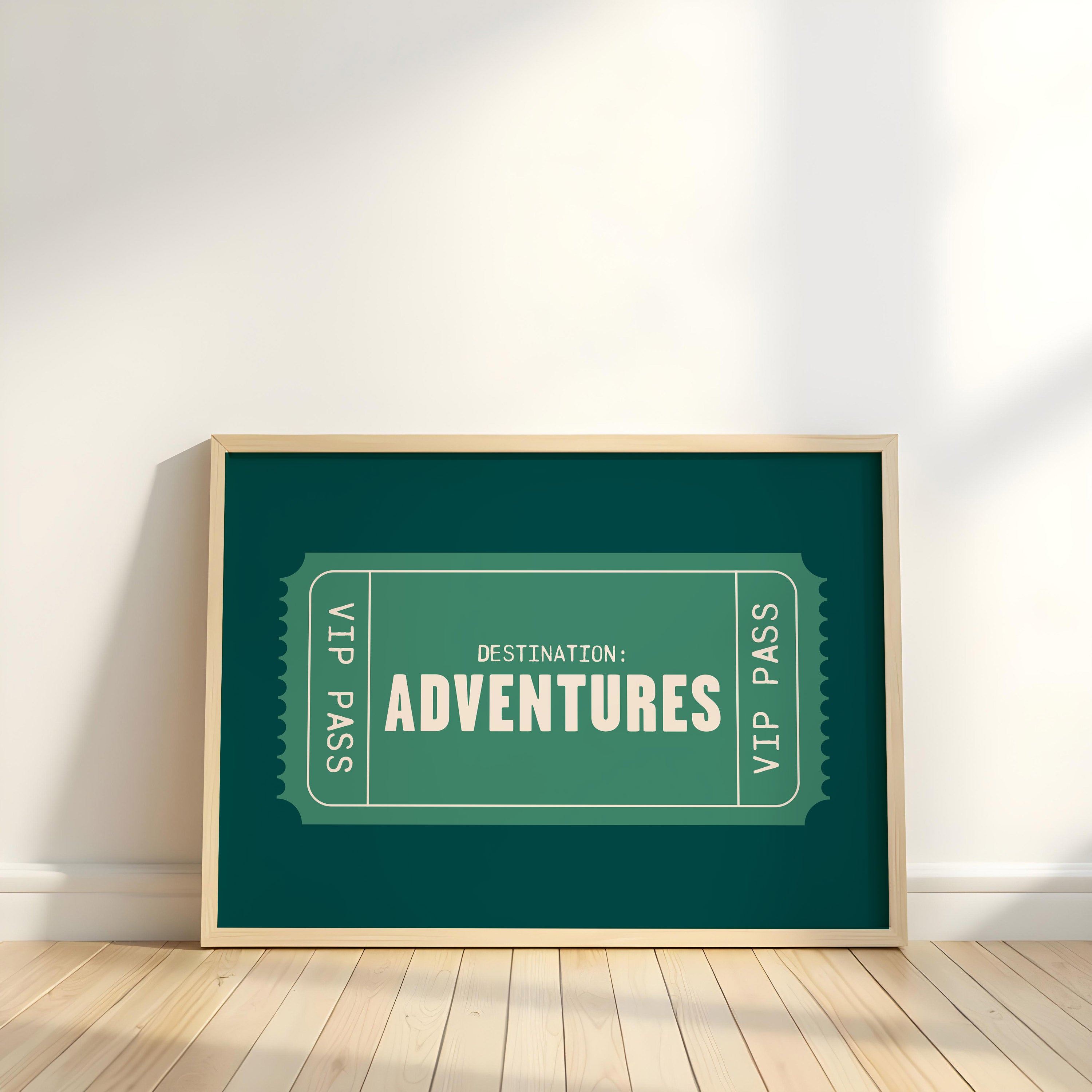 Adventures | Retro Ticket Print