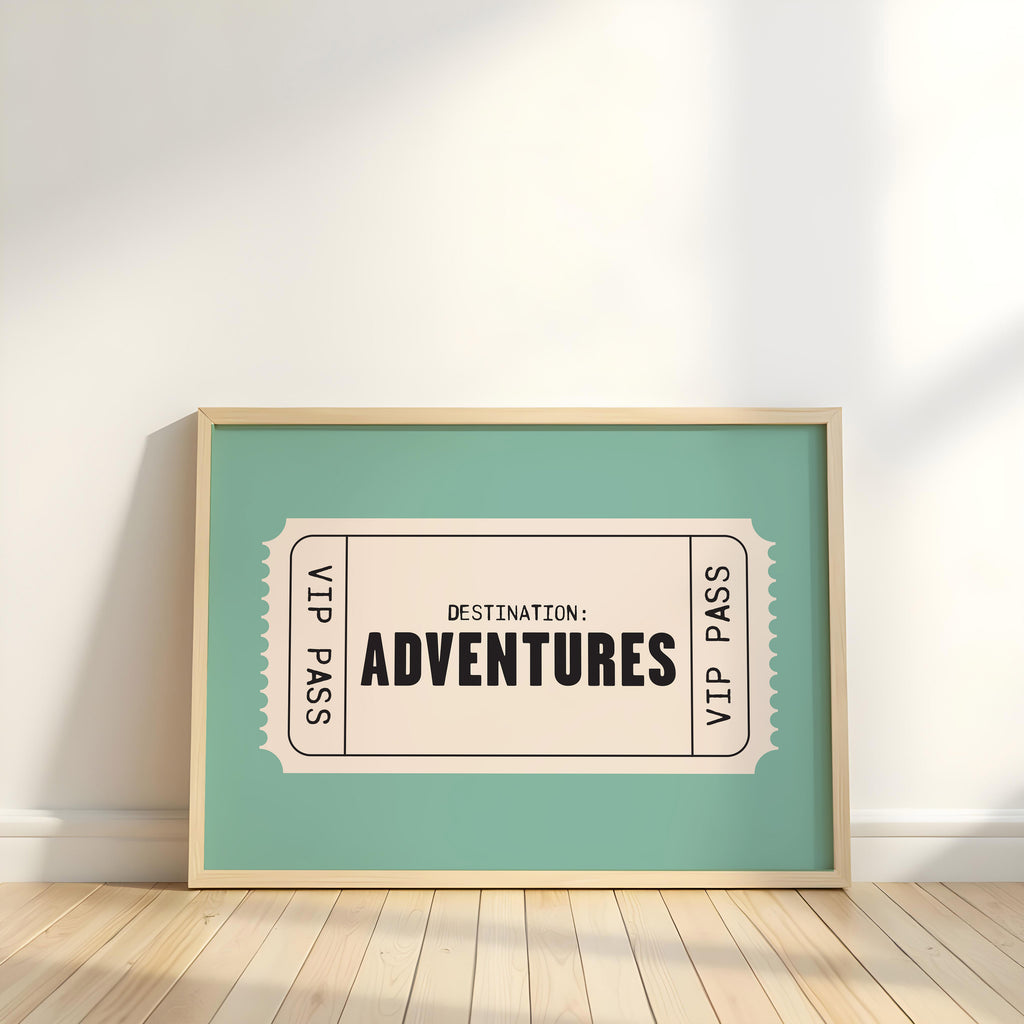 Adventures | Retro Ticket Print