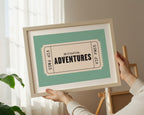 Adventures | Retro Ticket Print