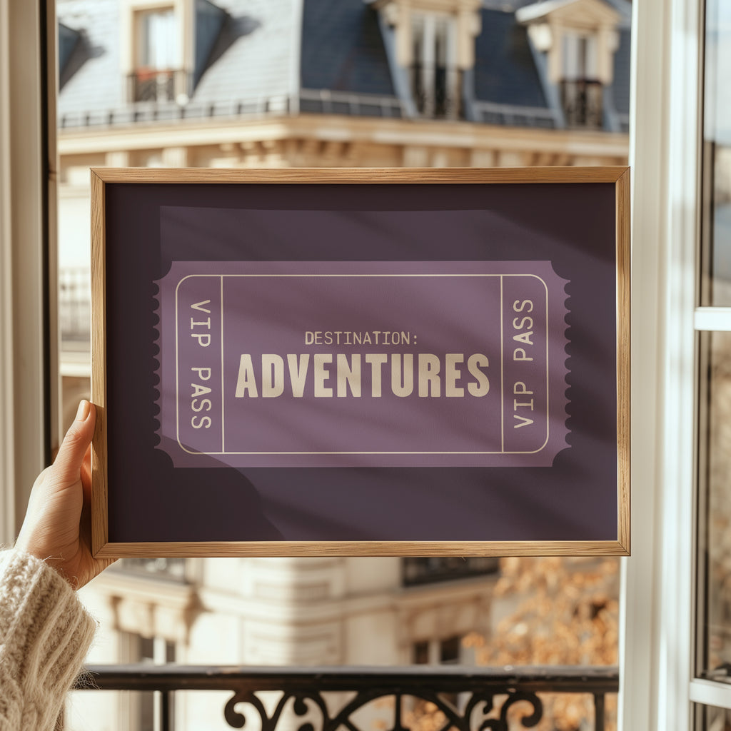 Adventures | Retro Ticket Print