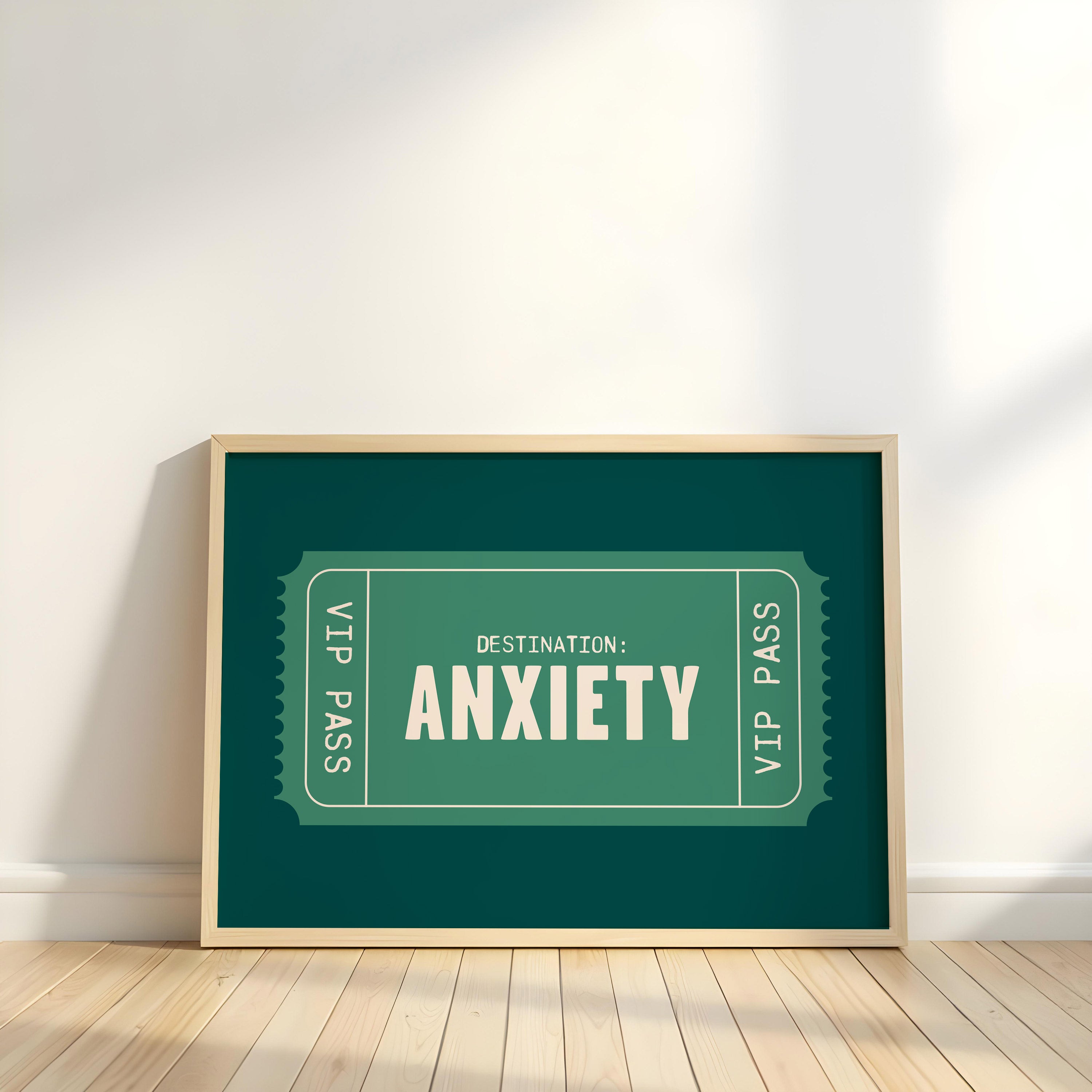 Anxiety | Retro Ticket Print