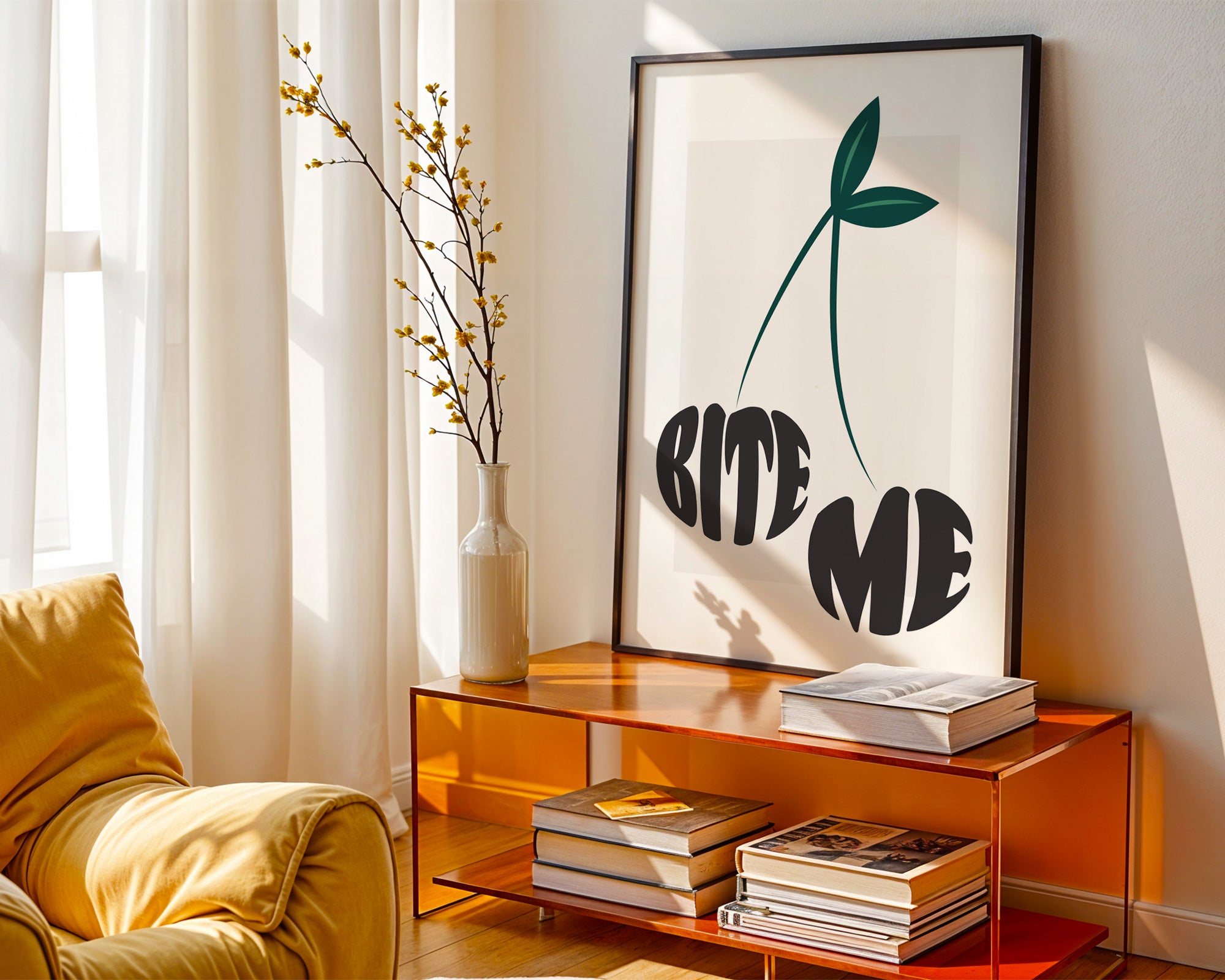 Bite Me Print: Kitsch Cherry Print