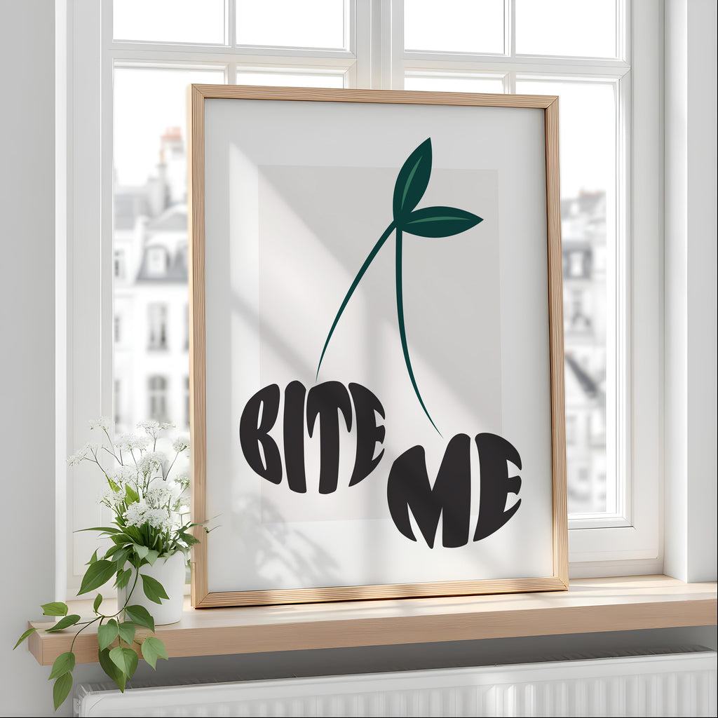 Bite Me Print: Kitsch Cherry Print