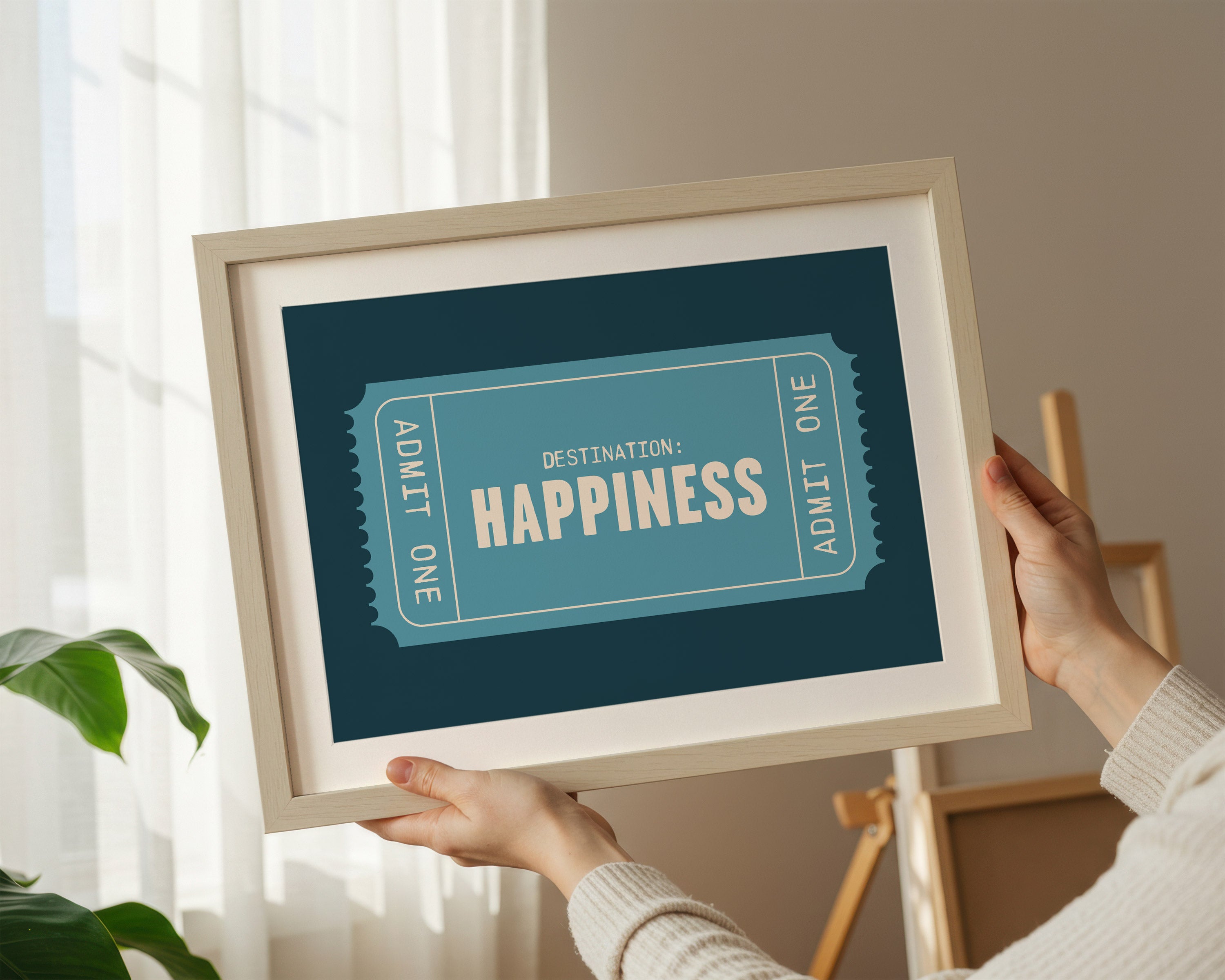 Happiness | Retro Ticket Print