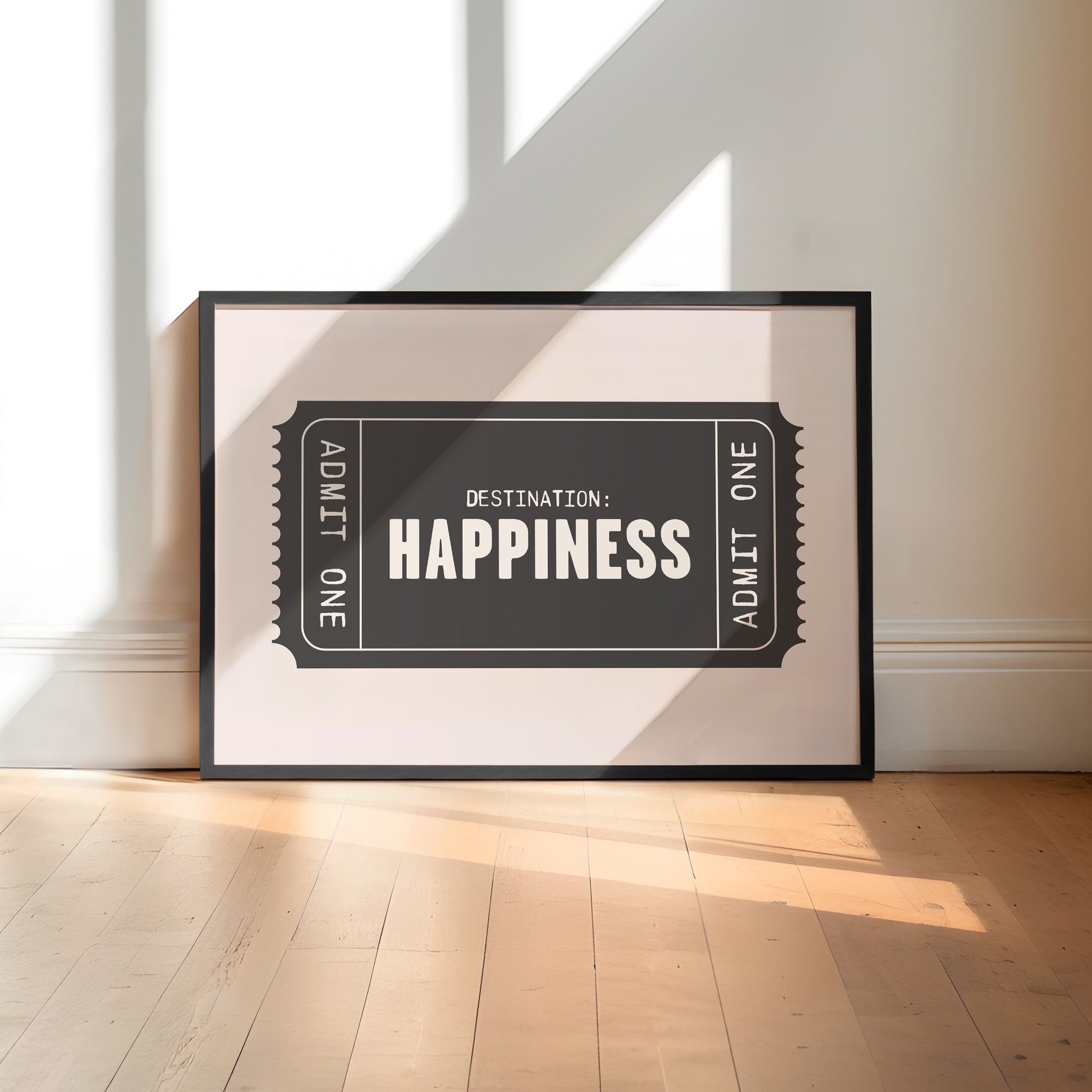 Happiness | Retro Ticket Print