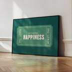 Happiness | Retro Ticket Print