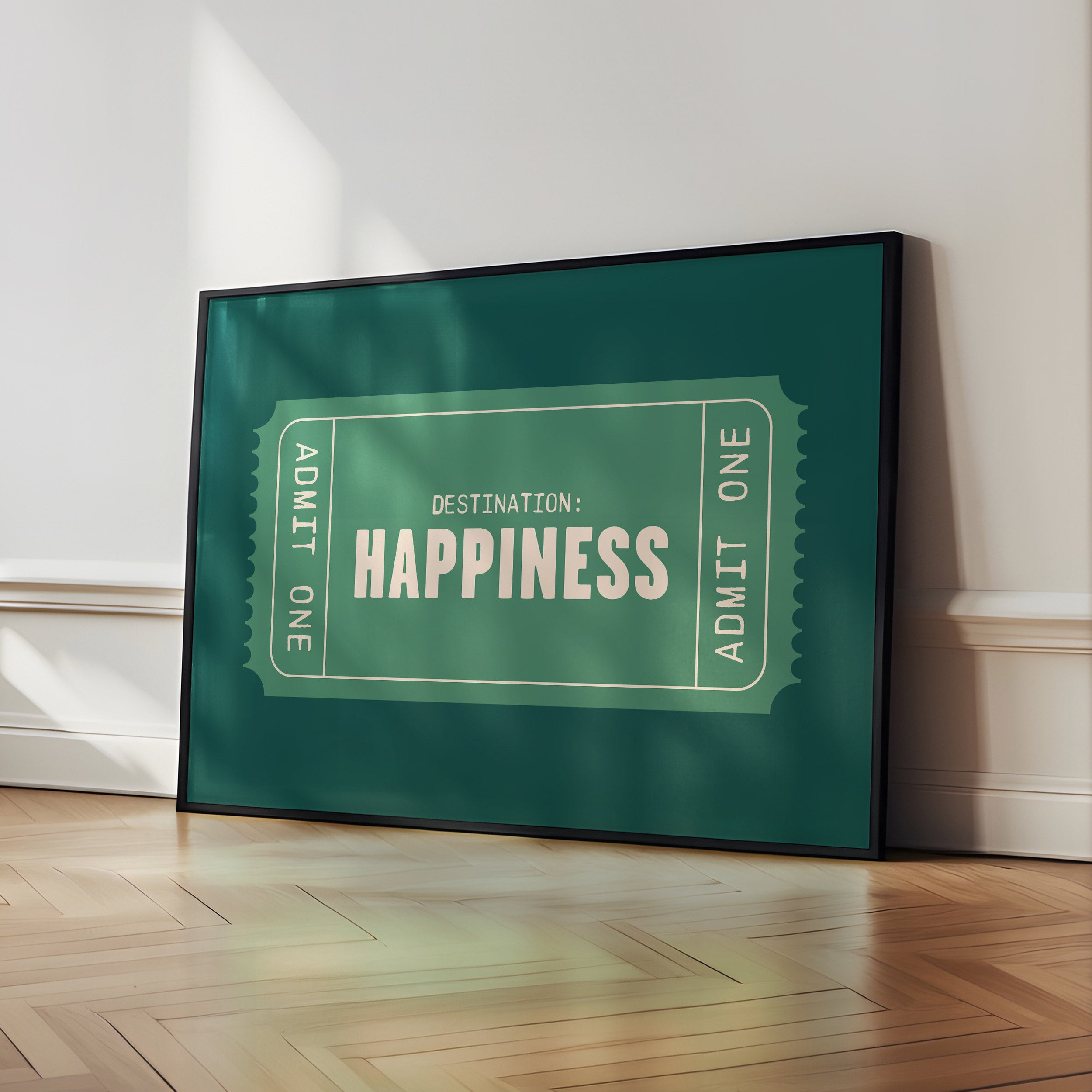 Happiness | Retro Ticket Print