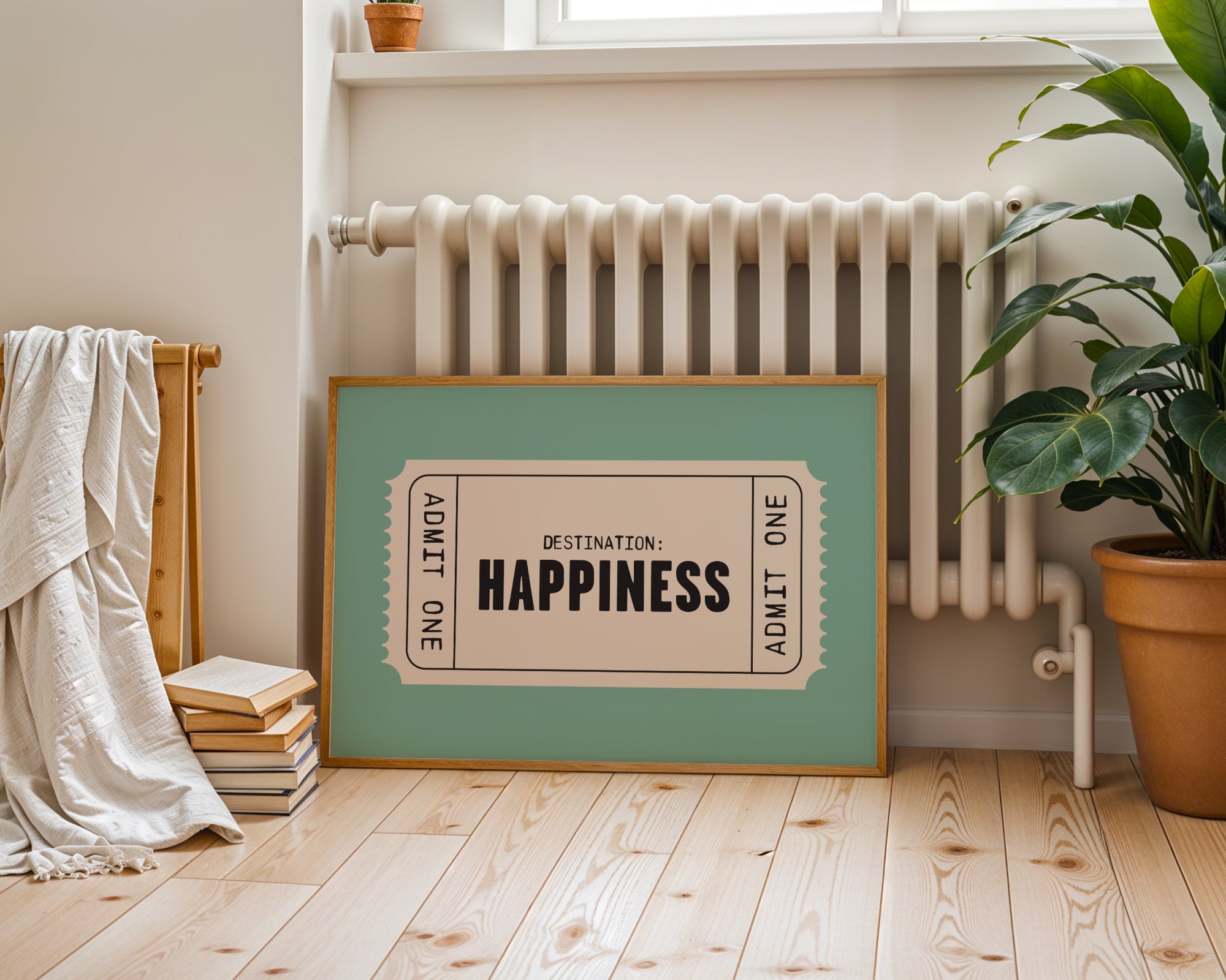 Happiness | Retro Ticket Print