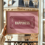 Happiness | Retro Ticket Print