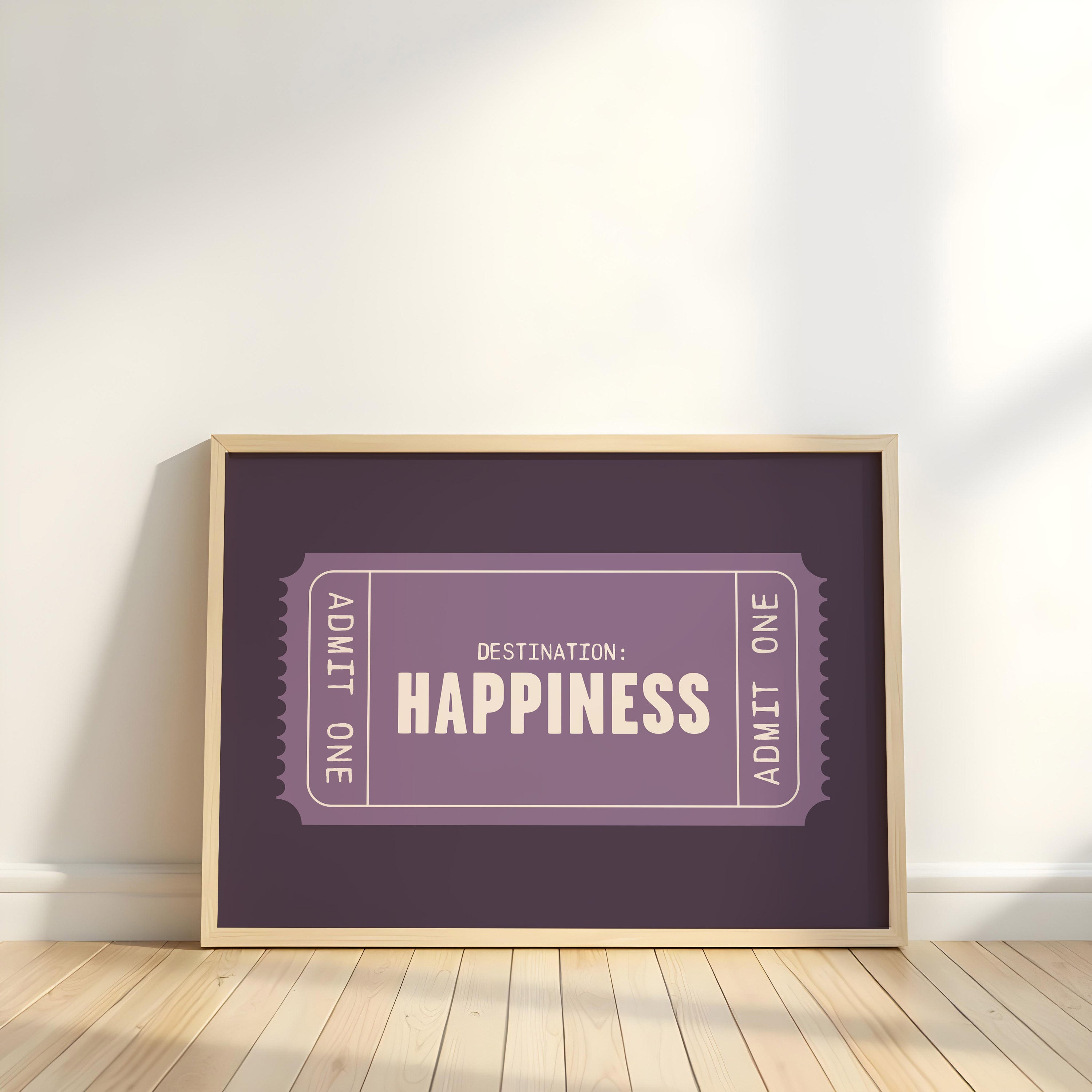Happiness | Retro Ticket Print