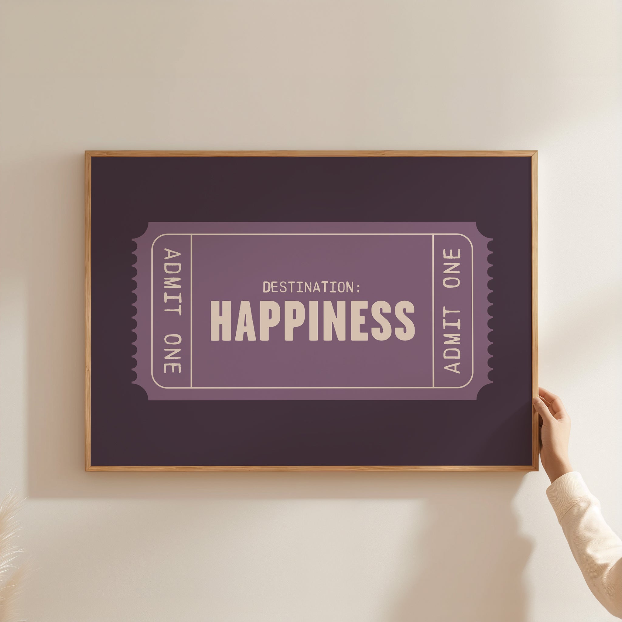 Happiness | Retro Ticket Print