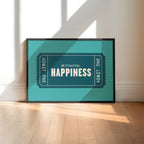 Happiness | Retro Ticket Print