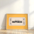 Happiness | Retro Ticket Print