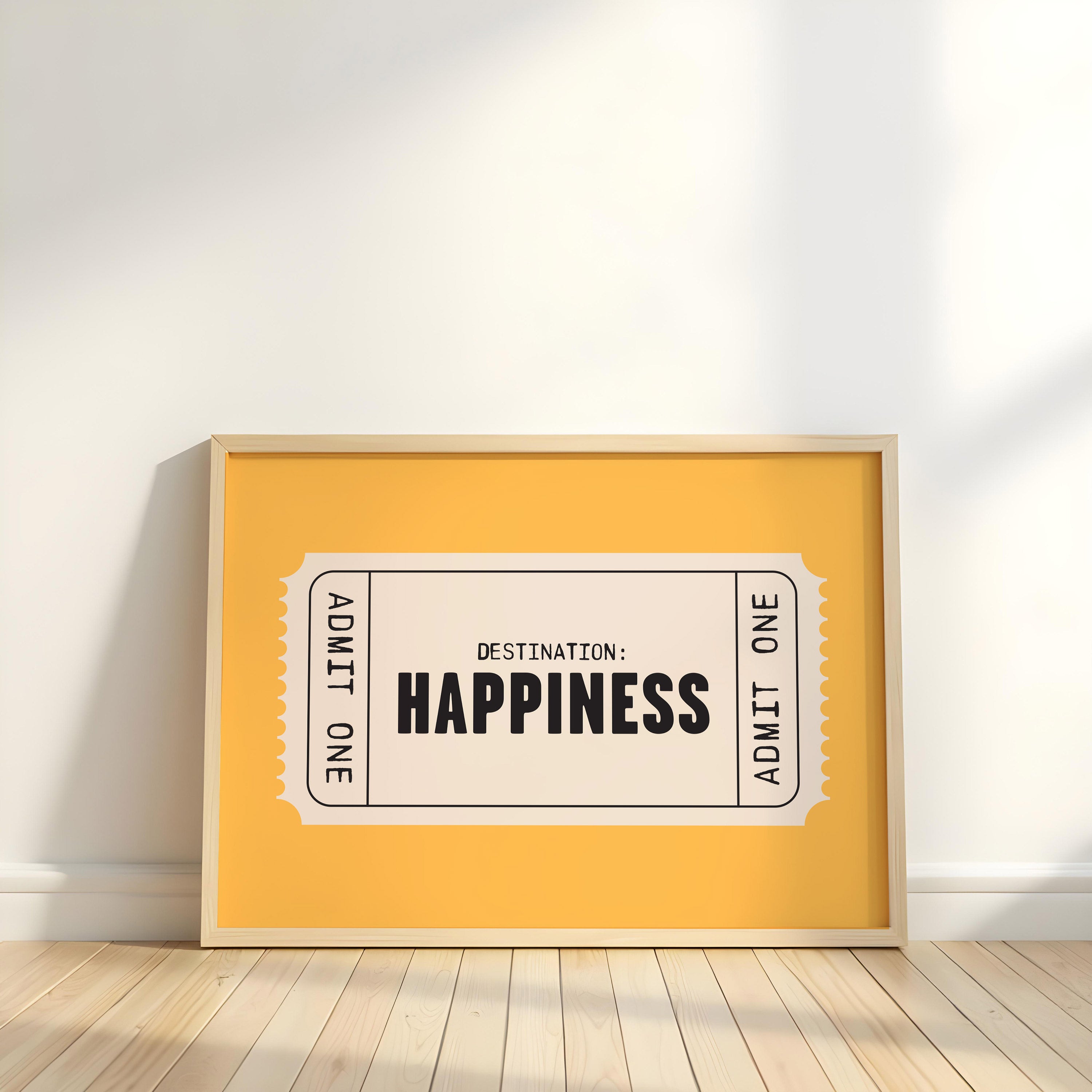 Happiness | Retro Ticket Print