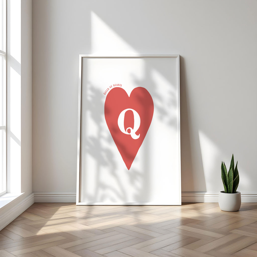Queen of Hearts: Trendy Playing Card Print