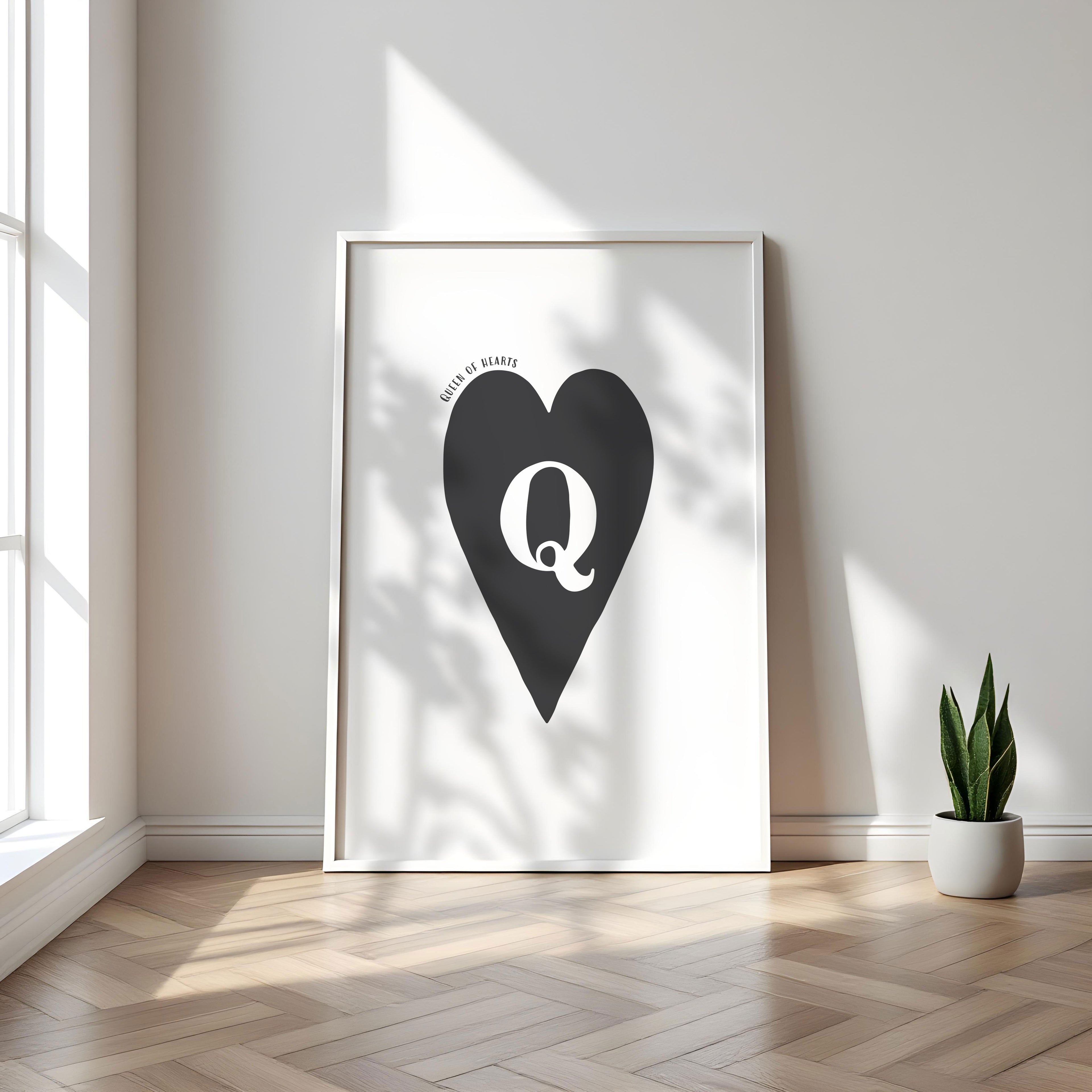 Queen of Hearts: Trendy Playing Card Print