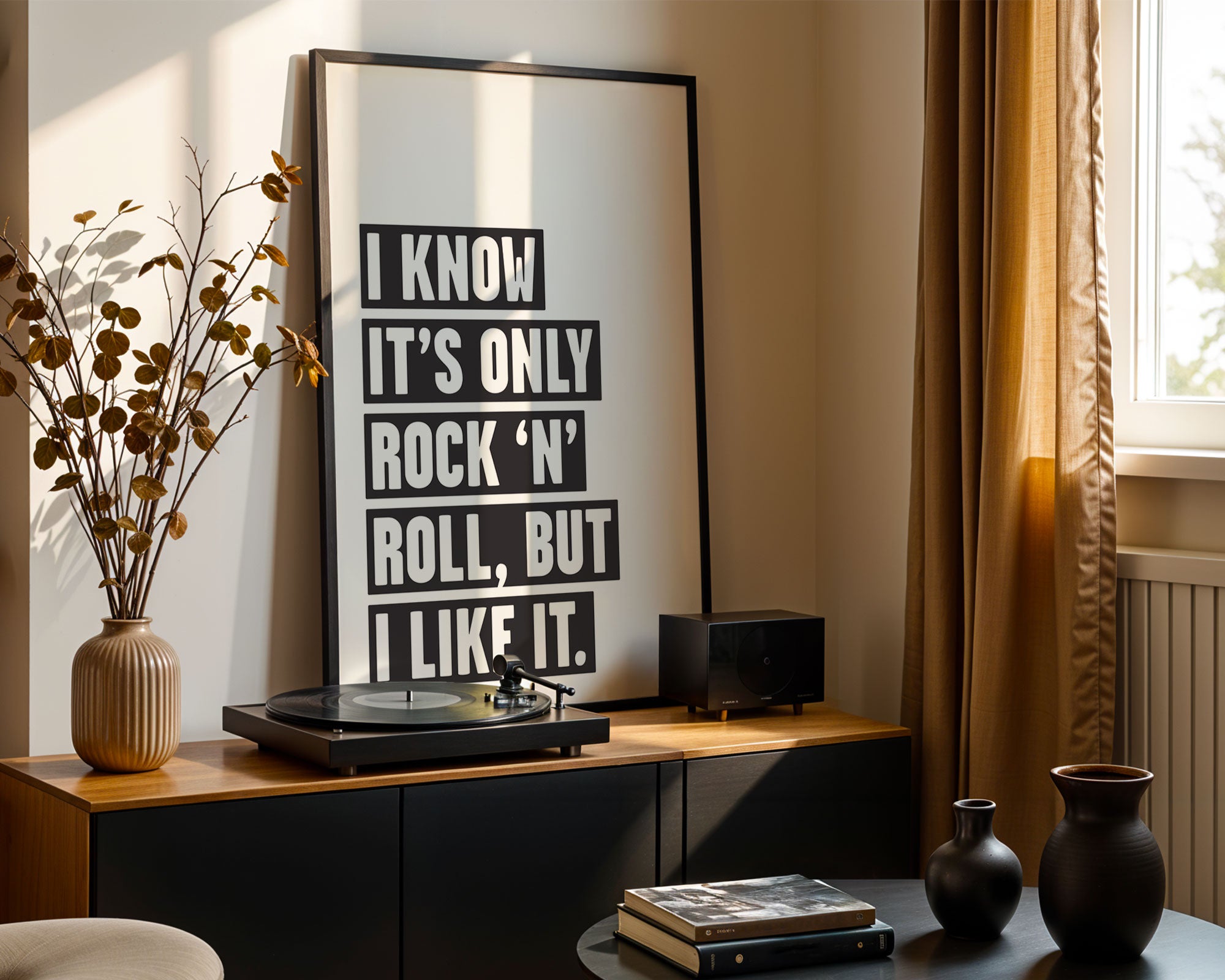 It's Only Rock 'N' Roll: Monochrome Art Print
