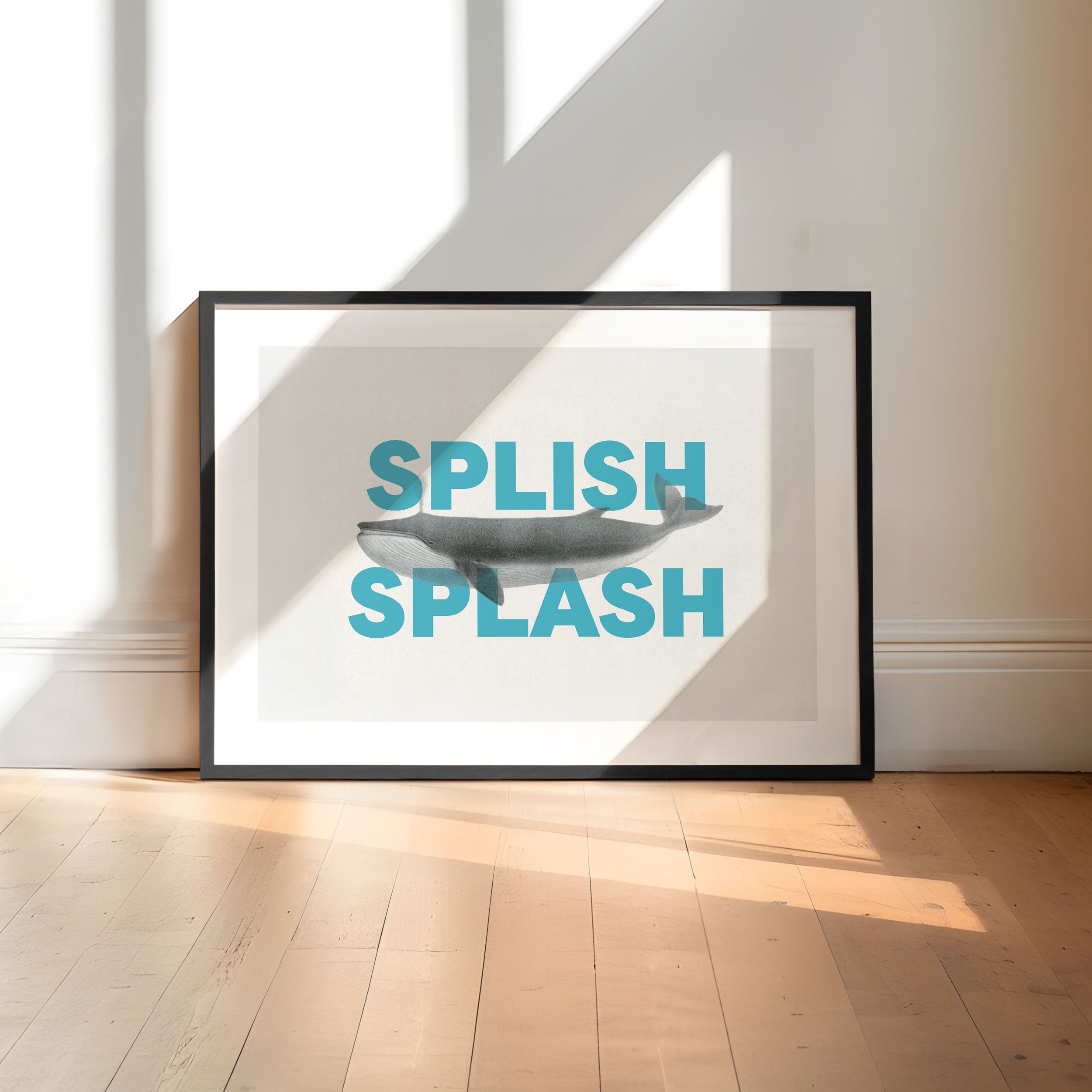 Splish Splash Vintage Whale Print