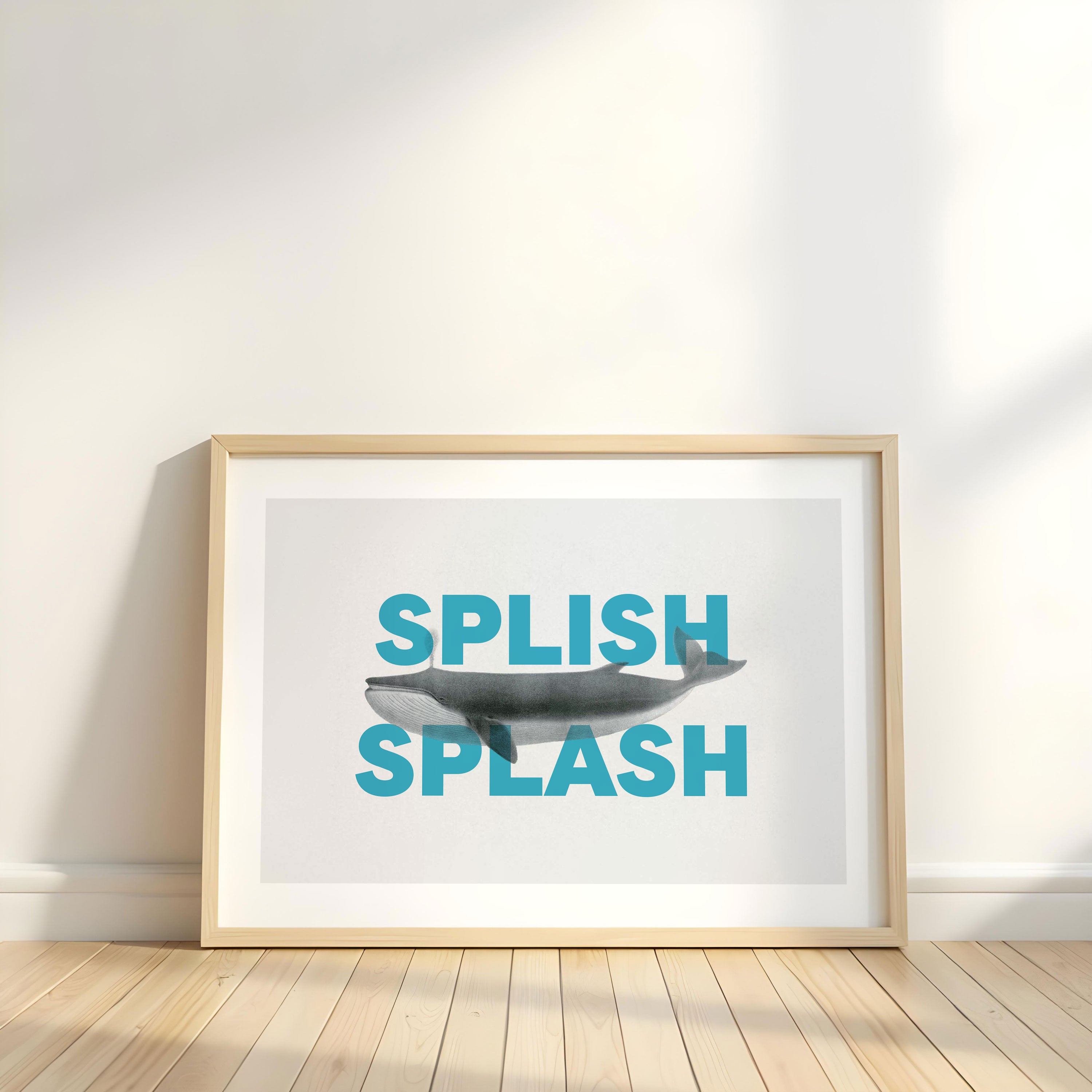 Splish Splash Vintage Whale Print