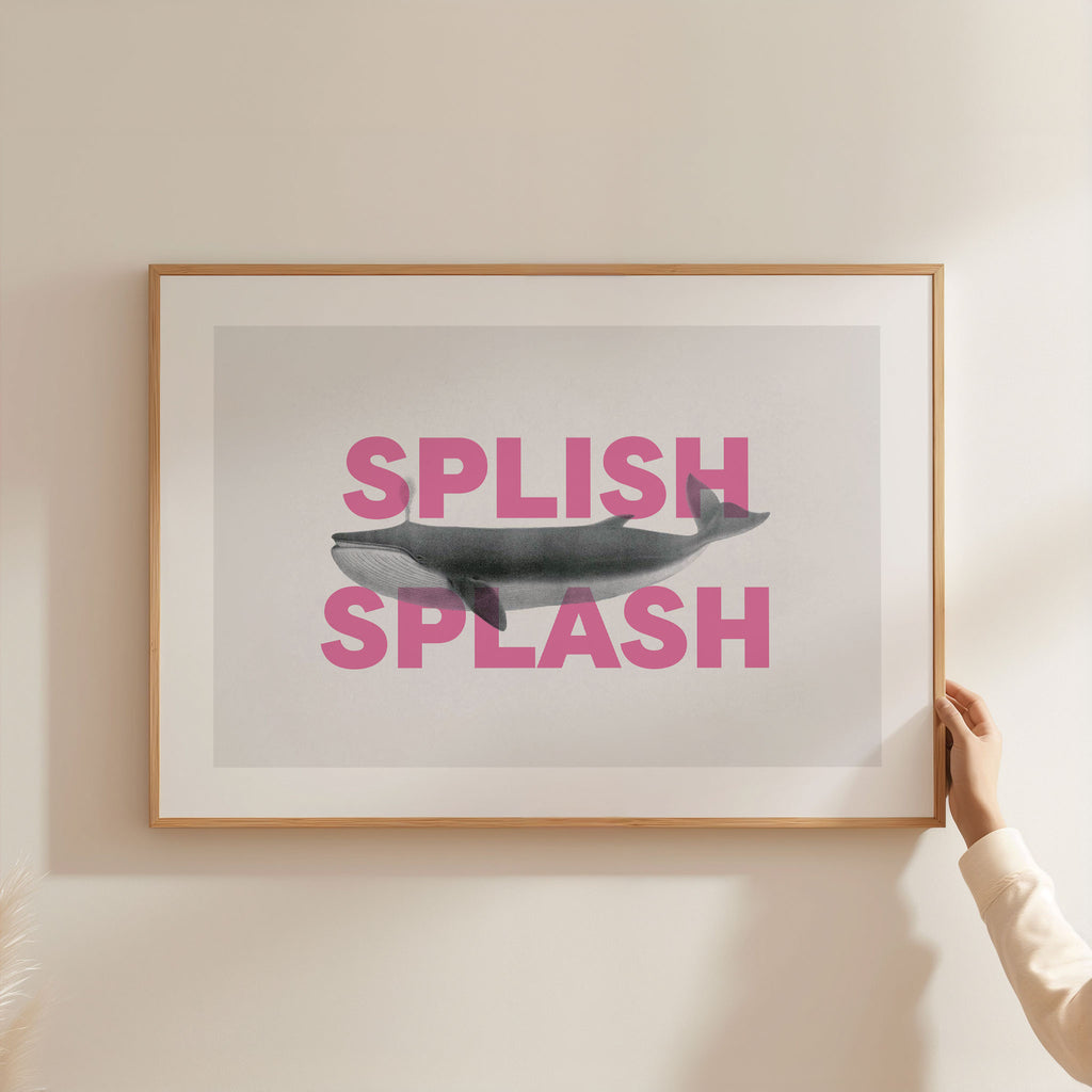Splish Splash Vintage Whale Print