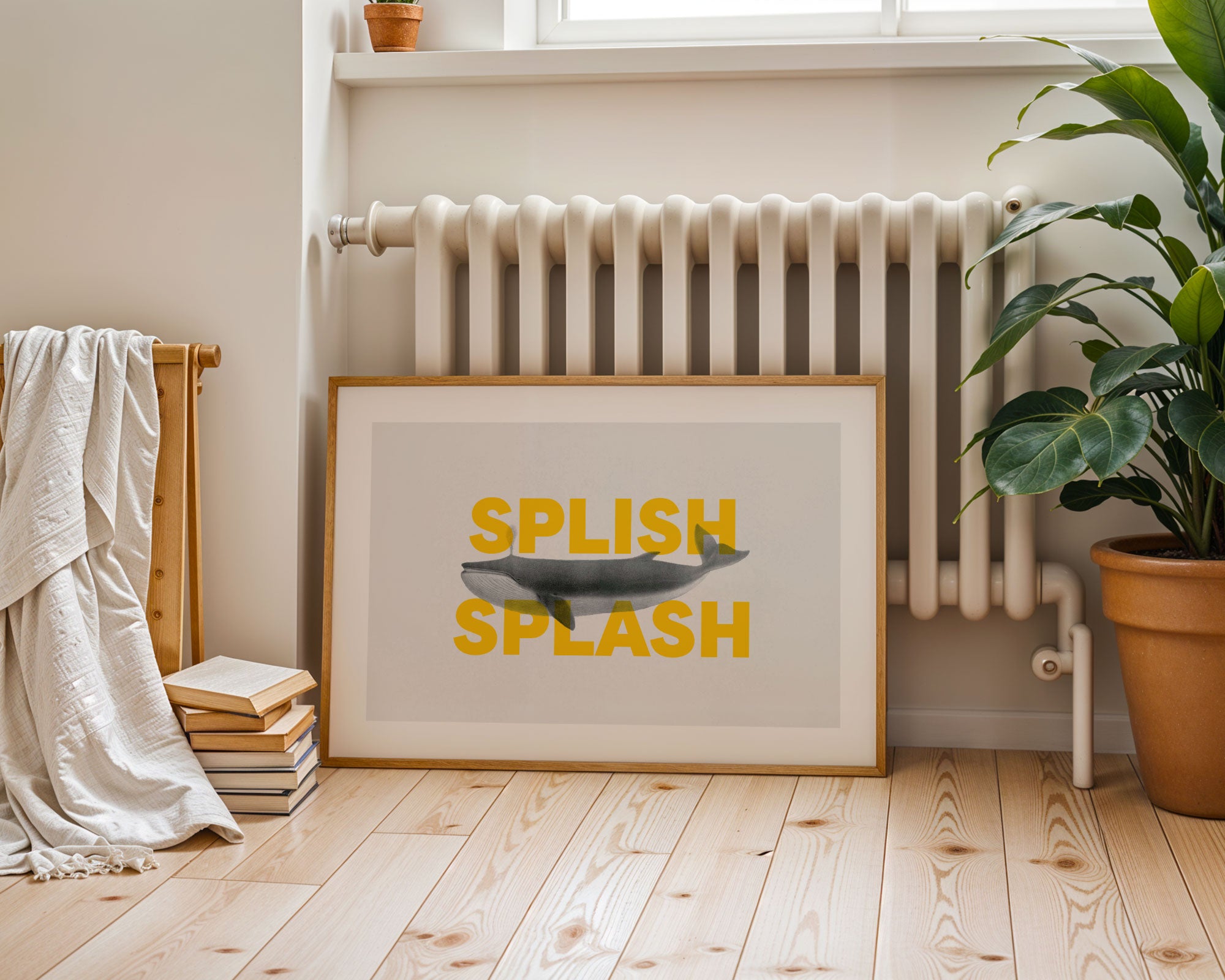Splish Splash Vintage Whale Print