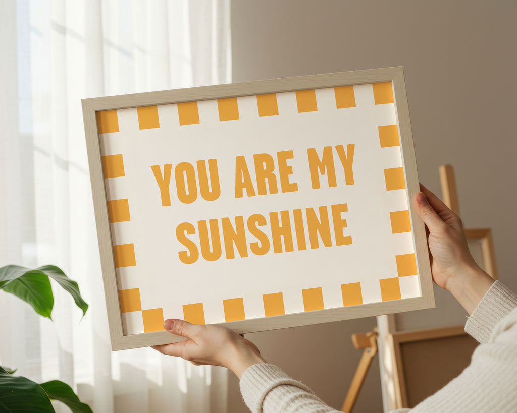 You Are My Sunshine Print: Bold Yellow Typography