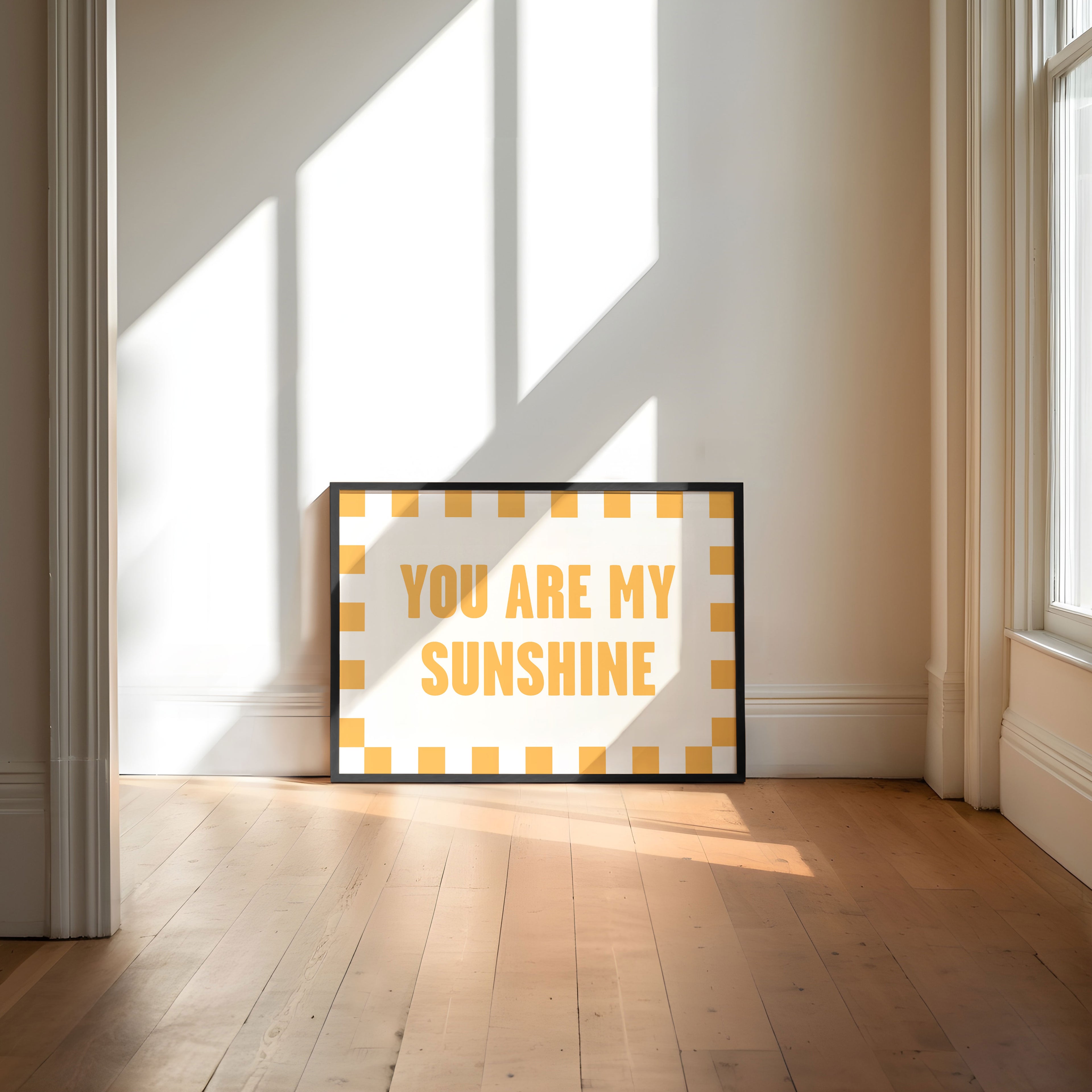 You Are My Sunshine Print: Bold Yellow Typography